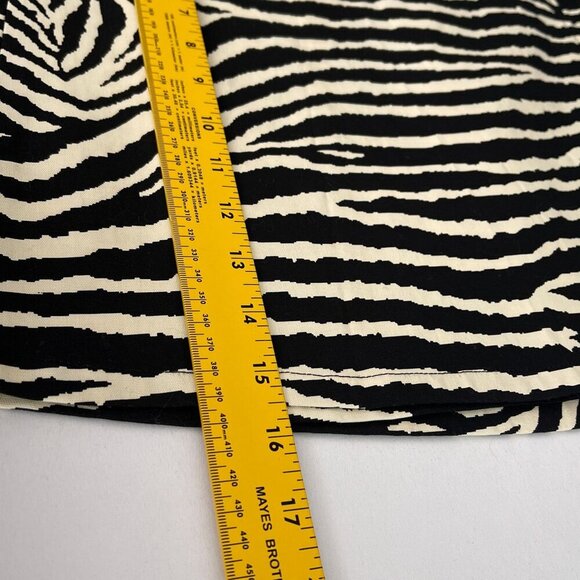 Ideology Womens Zebra Print Mini Wrap Skirt Black Beige A-Line Buttons Stretch 4 - Picture 8 of 10